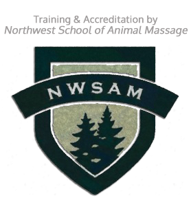 Kneaded Pets received training and accreditation by Northwest School of Animal Massage
